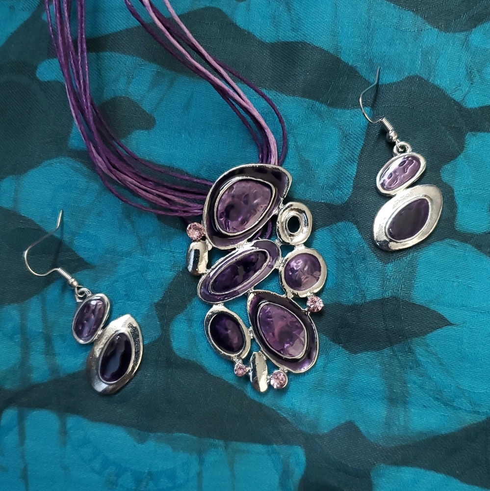 Abstract Necklace and Earring Set